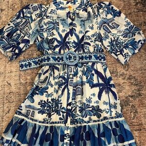 Farm Rio size XS sweet Rio puff sleeve mini dress